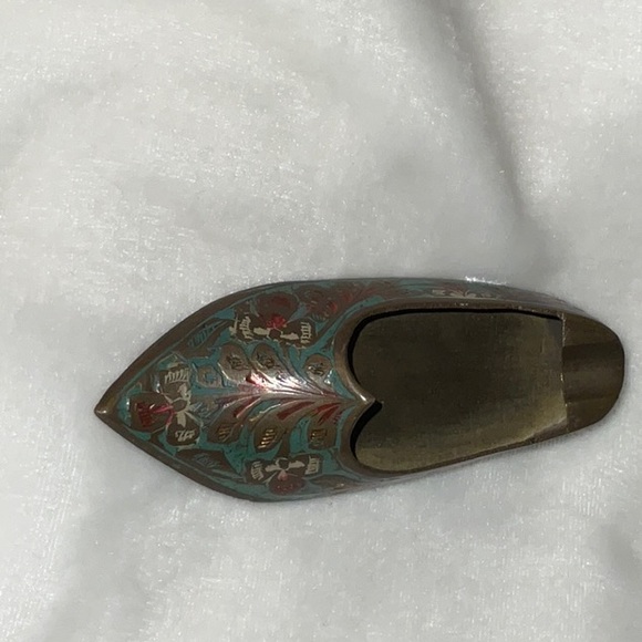 India Brass Shoe Ashtray Incense Holder Vintage Tobacciana - Picture 3 of 13